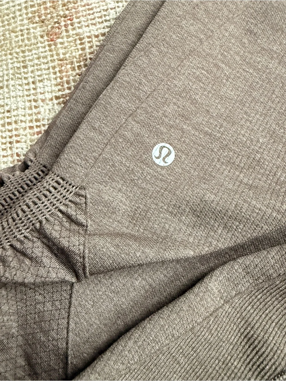 lululemon athletica Taupe Cropped Ruched Leggings
